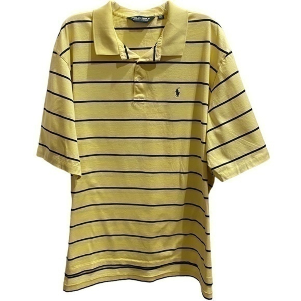Polo Golf Ralph Lauren Mens Strip Polo Shirt Yellow Blue Big Pony Size XXL